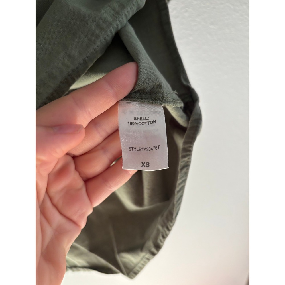 Pomander Place Finley Flutter Sleeve Top Womens XS Forest Green Cotton Preppy - Picture 5 of 5